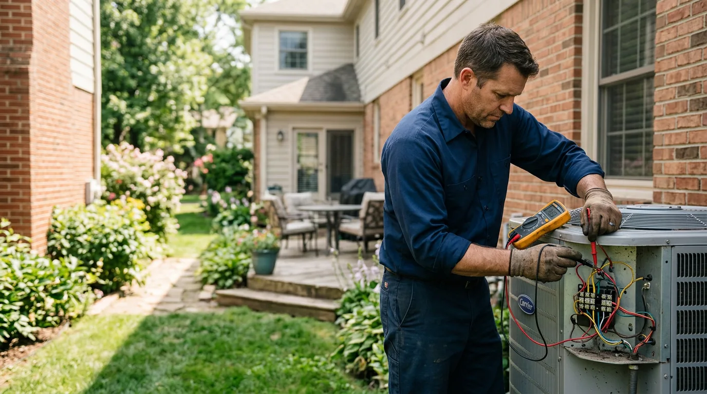 HVAC technician working near Crystal Lake, IA